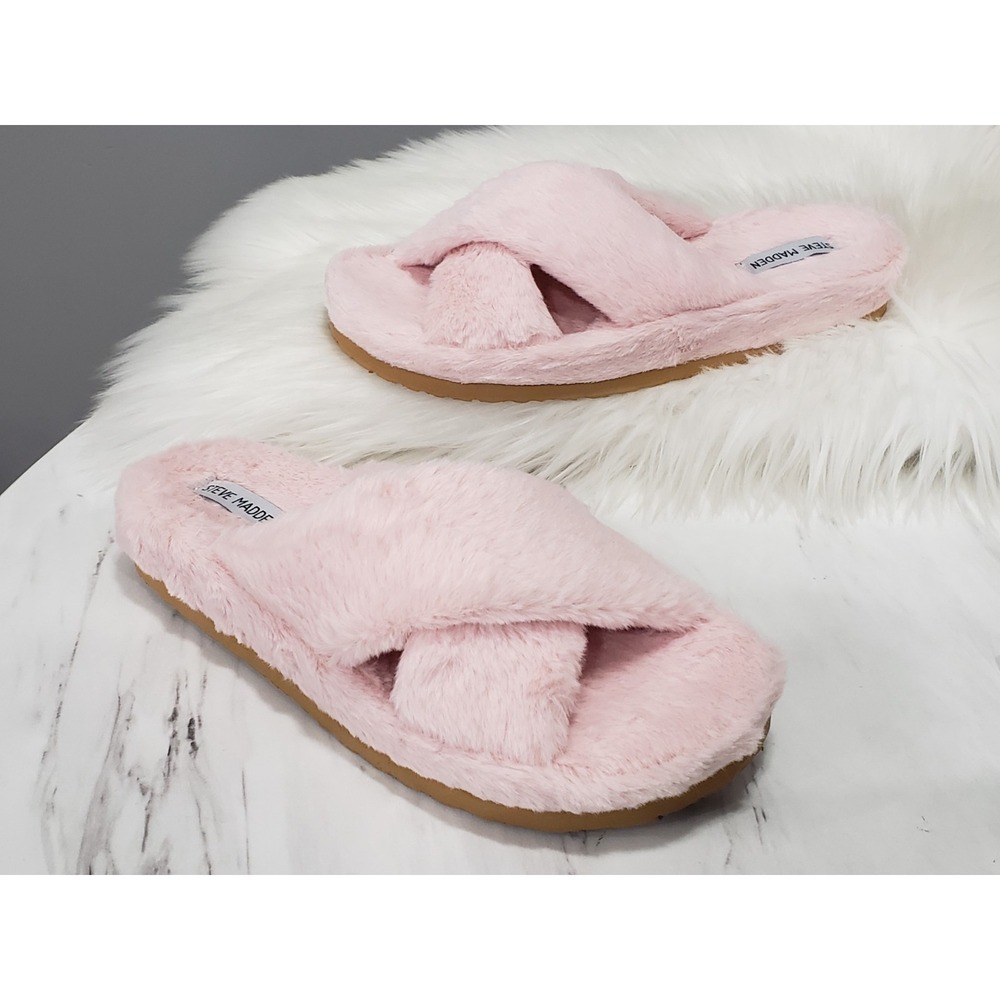 NEW NO BOX Steve Madden Faux Fur  SLIPPERS HOUSE SHOE SLIDE EURO 40 / US 9 - 9.5